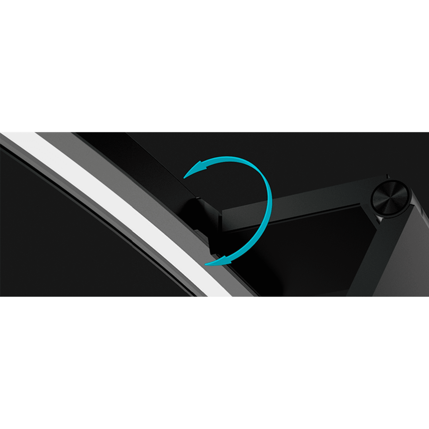 Close up image of our LYMAX Curved Light Bar being able to tilt up and down at the base pivot point for adjustability.